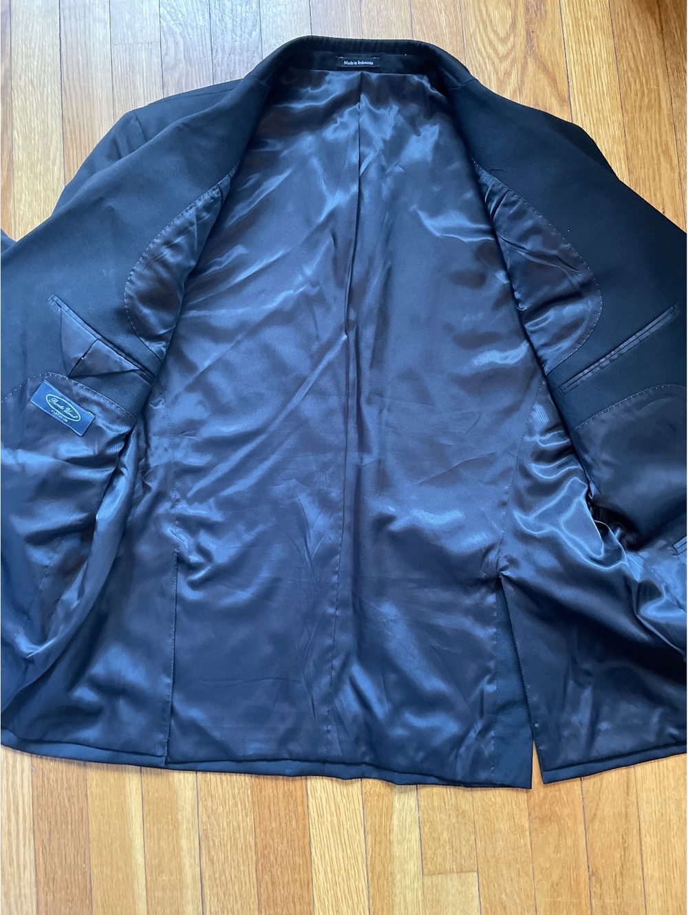 Pronto Uomo Platinum Black 100% Wool Blazer Sport Coat Men's 46 Short 2 Button - Picture 5 of 9